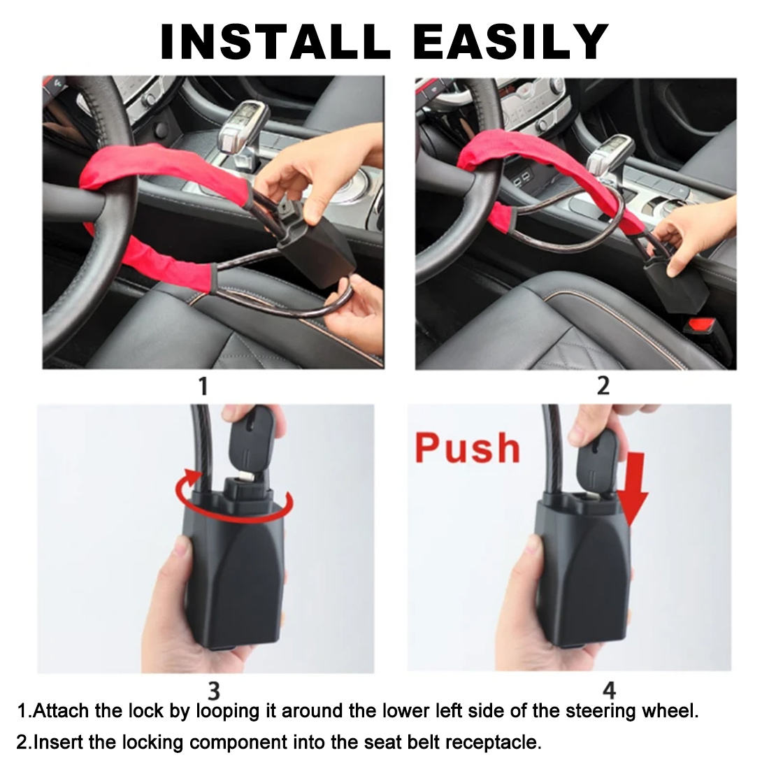 Tuguang Car Steering Wheel Lock - Ultimate Anti-Theft Security Device for Cars, Trucks SUV